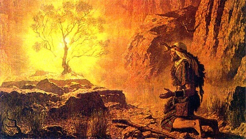 Picture, Moses, burning bush, Exodus, Bible, Old Testament