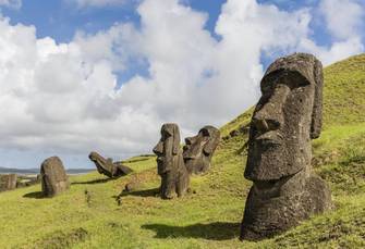 Easter Island, idol, island, South America, statues, heads, carvings